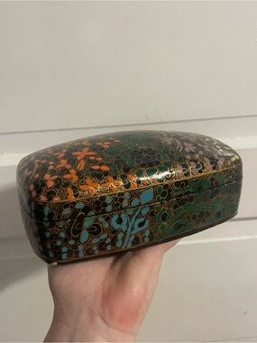 Handpainted in India Floral Lacquer Trinket Box - Multicolor